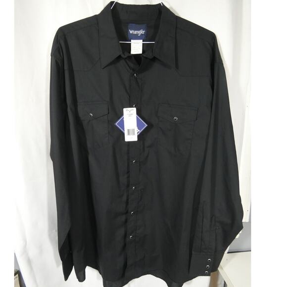 Wrangler Other - Wrangler Men's XLT Snap Button Collared Black Shirt NWT